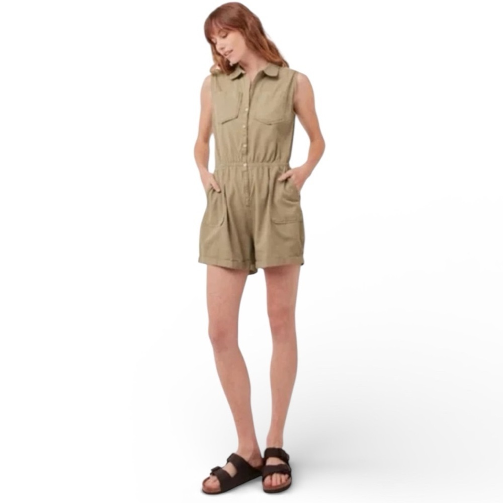 Pact Organic Cotton Light Olive Green Romper